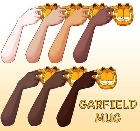 MariposaMinako Garfield Mug + Hand Asset