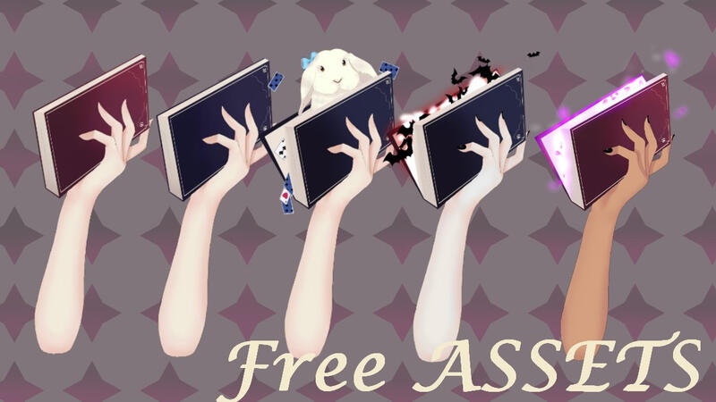 moji96 Free VTuber Hands + Books Asset