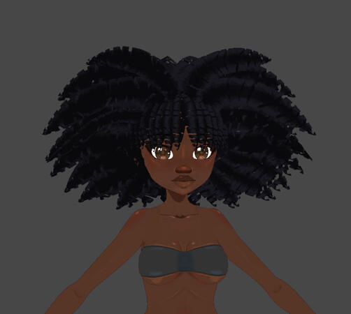 beeficecream - [Vroid] Natural shoulder length hair (Includes .vroid file)