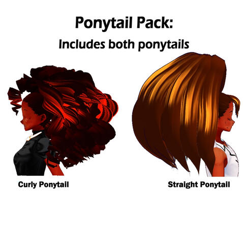 adoreartistry - Ponytail Pack: Straight and Curly Ponytail (VRoid Hair Presets Beta)