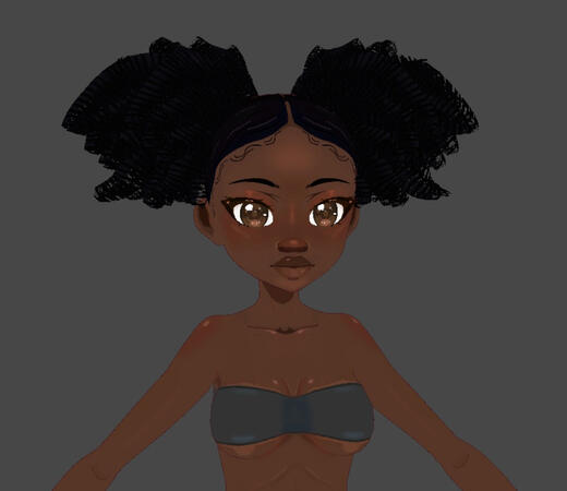 beeficecream - [Vroid] Afro Puffs preset (.Vroid file)