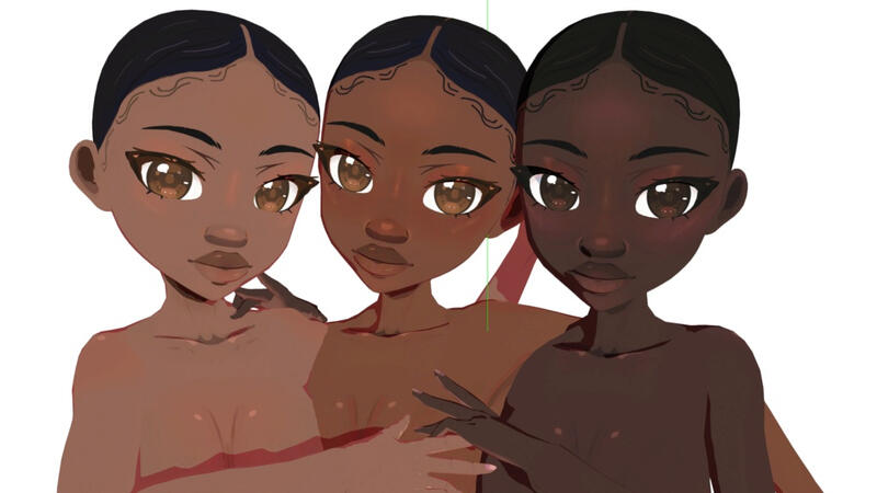 beeficecream - [Vroid] Skin pack (Includes .VRM & .PMX bases)