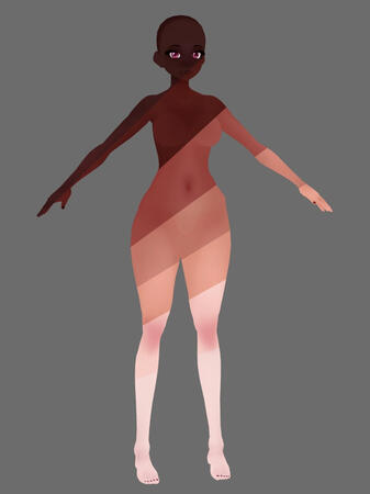 shellbunny Vroid Base Skin Set - Feminine - 7 Skintones - Soft Shading