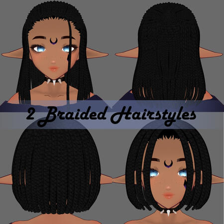 vthreads [Vroid] 2 Braided Hairstyles Hair Pack