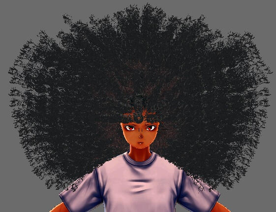 adoreartistry Large Curly Afro VRoid Studio Hair Preset
