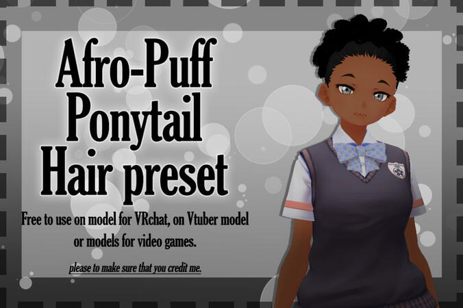 scarletanimefox Afro Puff Ponytail Hair Preset