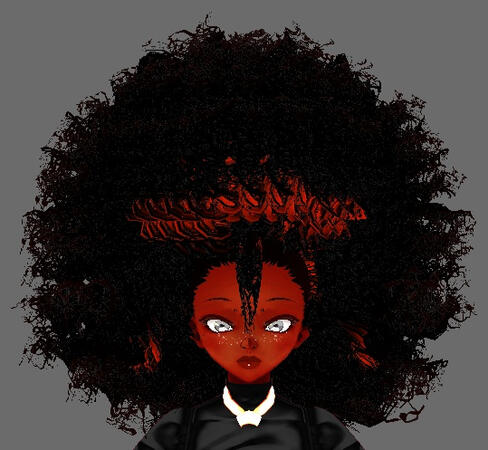 adoreartistry Medium Curly Afro VRoid Studio Hair Preset