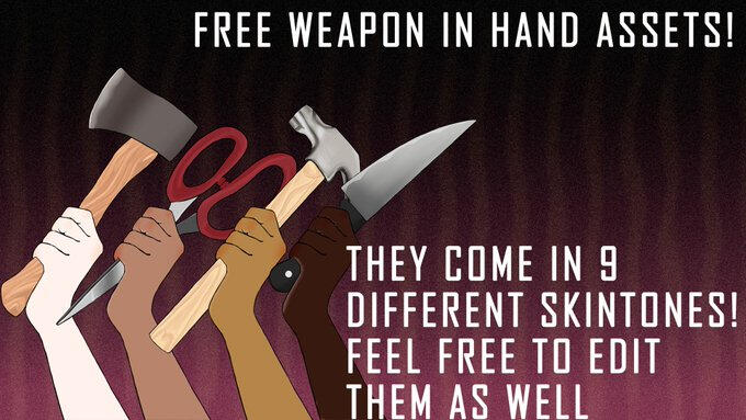 Sleepy_Tsuki's Free Weapon In Hand Assets