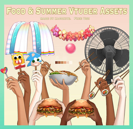 Xaconite Free VTuber Assets + Food & Accessories